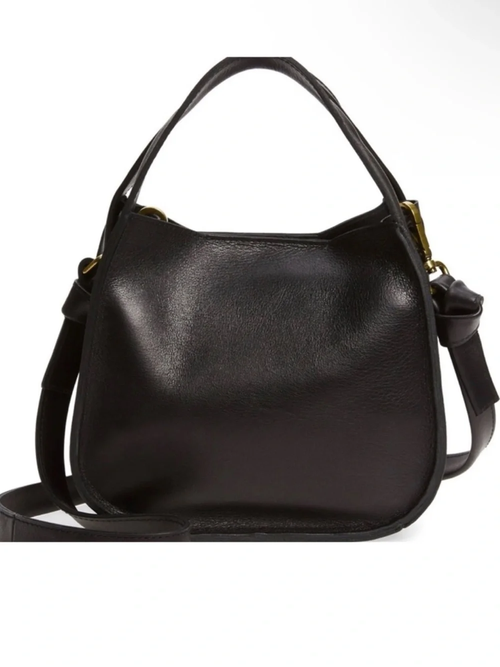Madewell Sydney convertible shoulder or crossbody Bag Black Leather transport